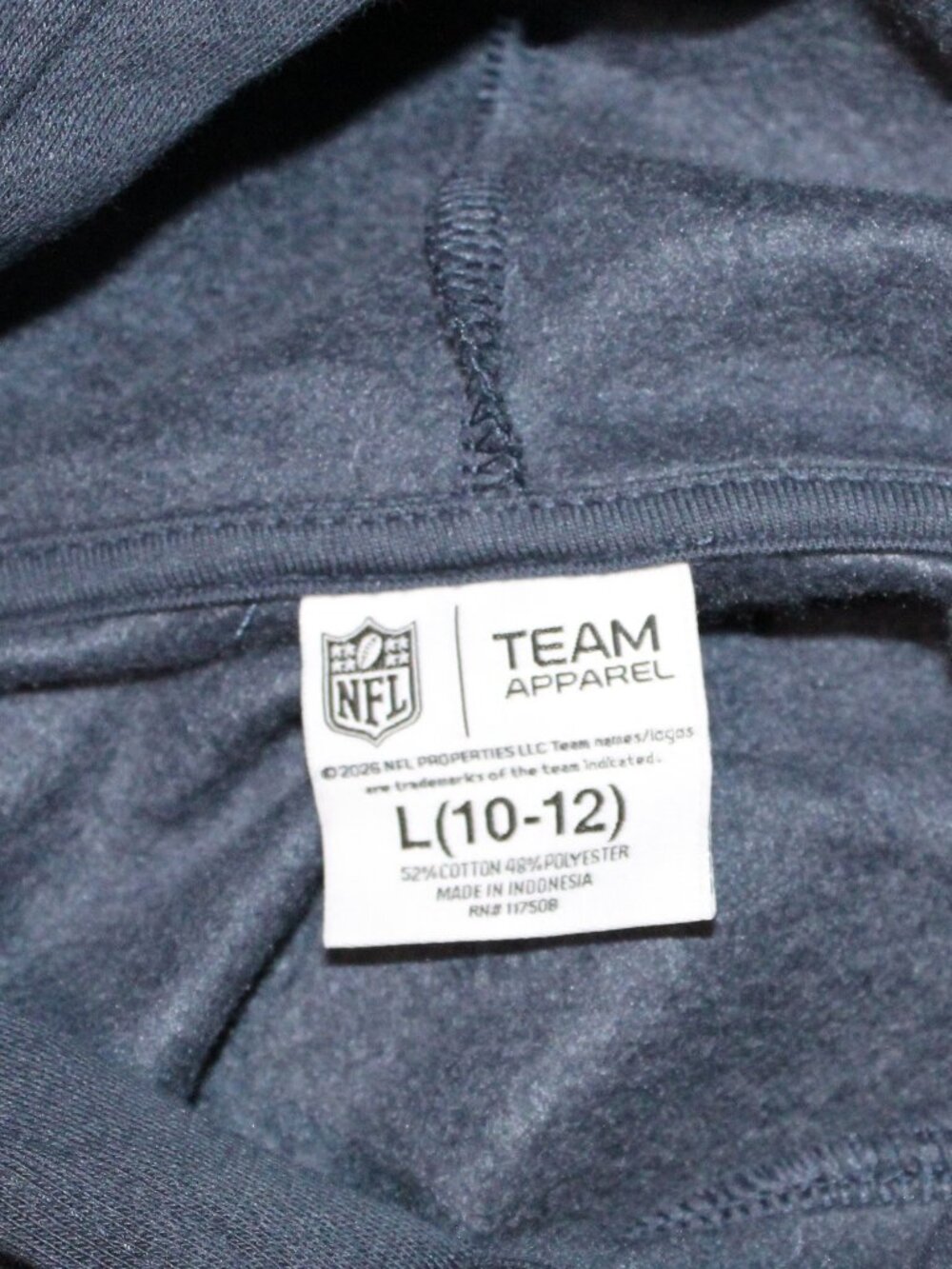 NWT NFL Team Boys Chicago Bears Pullover Hoodie Navy Blue Size Large (10-12) - Picture 4 of 6